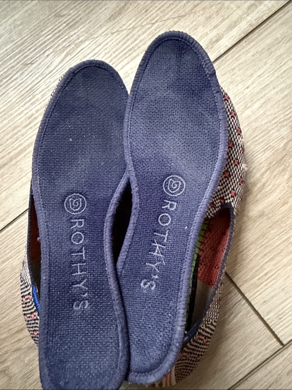 Rothy's Multicolor Slip-On Flats in Navy, Red, Cream - Picture 6 of 7